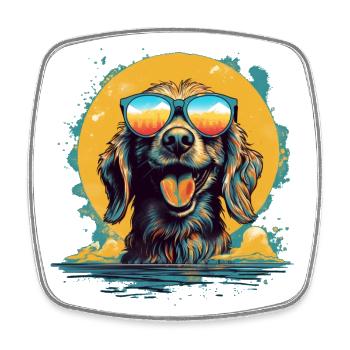 Dog - Square fridge magnet - white - Front