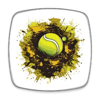 Tennis ball - Square fridge magnet - white - Front