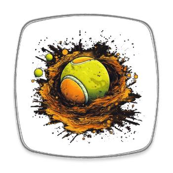 Tennis ball - Square fridge magnet - white - Front