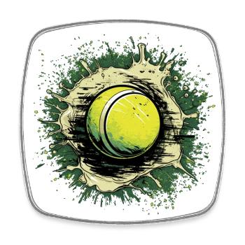 Tennis ball - Viereckiger Kühlschrankmagnet - Weiß - Vorne