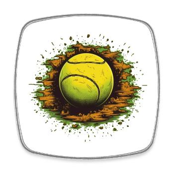 Tennis ball - Viereckiger Kühlschrankmagnet - Weiß - Vorne