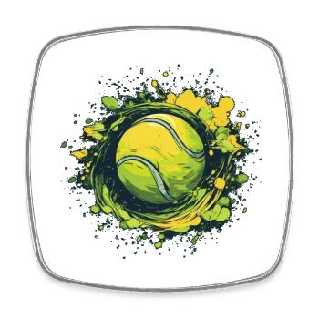 Tennis ball - Square fridge magnet - white - Front
