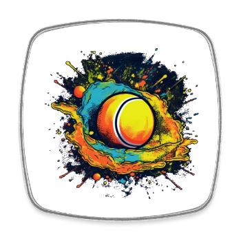 Tennis ball - Viereckiger Kühlschrankmagnet - Weiß - Vorne