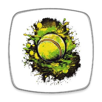 Tennis ball - Viereckiger Kühlschrankmagnet - Weiß - Vorne