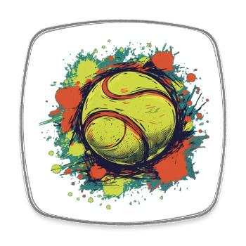 Tennis ball - Square fridge magnet - white - Front