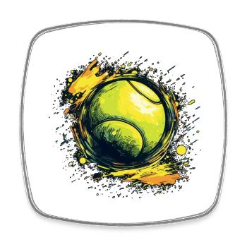 Tennis ball - Square fridge magnet - white - Front