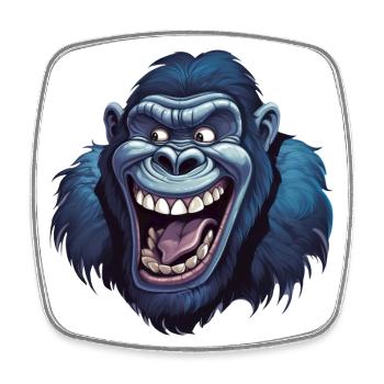 Funny gorilla grins - Square fridge magnet - white - Front