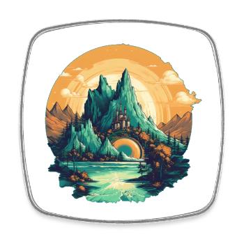 Landscape - Square fridge magnet - white - Front