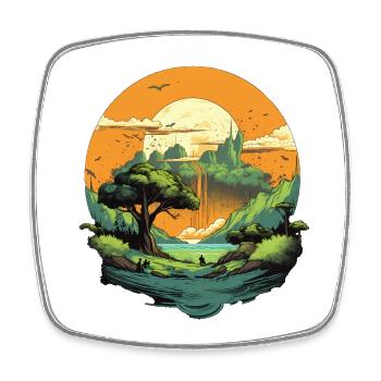 Landscape - Square fridge magnet - white - Front