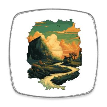 Landscape - Square fridge magnet - white - Front