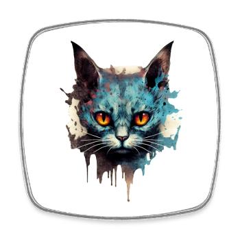 Chat - Magnet carré - blanc - Devant