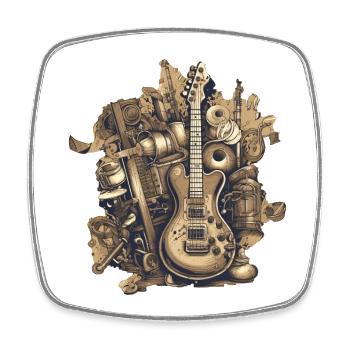 Music Instruments - Square fridge magnet - white - Front