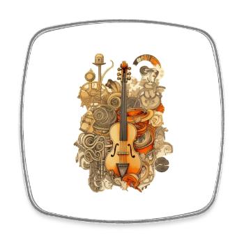 Instruments de musique - Magnet carré - blanc - Devant