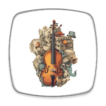 Music Instruments - Square fridge magnet - white - Front