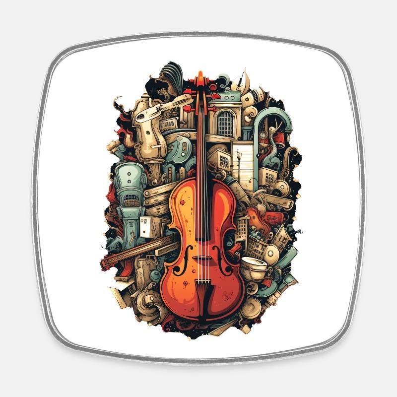 Instruments de musique - Magnet carré - blanc