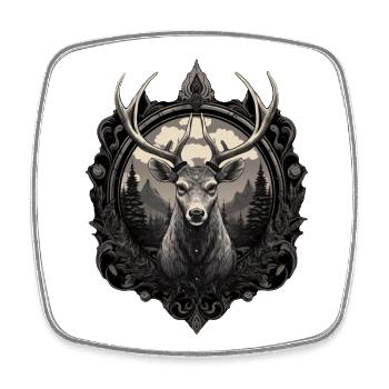 Cerf - Magnet carré - blanc - Devant