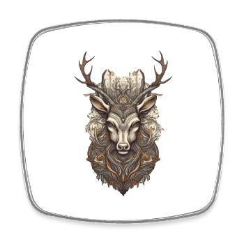 Cerf - Magnet carré - blanc - Devant