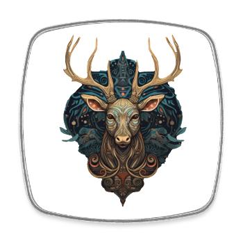 Cerf - Magnet carré - blanc - Devant