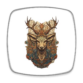 Cerf - Magnet carré - blanc - Devant