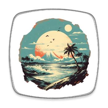 Beach - Square fridge magnet - white - Front