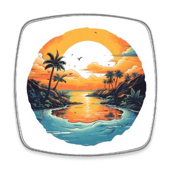 Beach - Square fridge magnet - white - Front