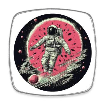 Astronaute sur la Lune de la pastèque - Creative World - Magnet carré - blanc - Devant
