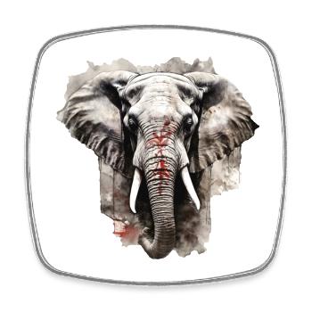 Elefant - Viereckiger Kühlschrankmagnet - Weiß - Vorne