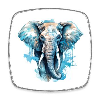 Elefant - Viereckiger Kühlschrankmagnet - Weiß - Vorne