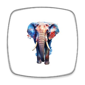 Elefant - Viereckiger Kühlschrankmagnet - Weiß - Vorne