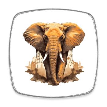 Elefant - Viereckiger Kühlschrankmagnet - Weiß - Vorne