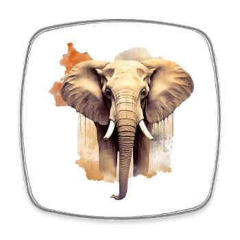 Elefant - Viereckiger Kühlschrankmagnet - Weiß - Vorne