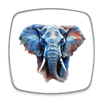 Elefant - Viereckiger Kühlschrankmagnet - Weiß - Vorne