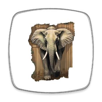 Elefant - Viereckiger Kühlschrankmagnet - Weiß - Vorne
