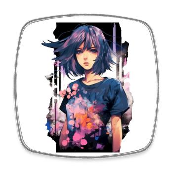 Anime Girl - Square fridge magnet - white - Front