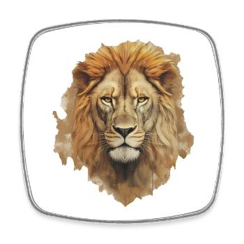 Lion - Magnet carré - blanc - Devant