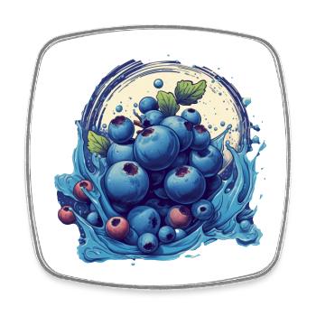 Blaubeere - Viereckiger Kühlschrankmagnet - Weiß - Vorne