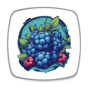 Blaubeere - Viereckiger Kühlschrankmagnet - Weiß - Vorne