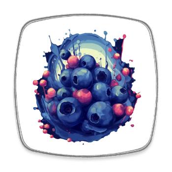 Blaubeere - Viereckiger Kühlschrankmagnet - Weiß - Vorne
