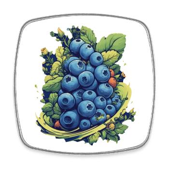 Blaubeere - Viereckiger Kühlschrankmagnet - Weiß - Vorne