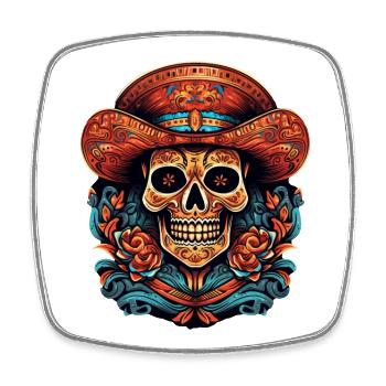 Cinco de Mayo Skull - Viereckiger Kühlschrankmagnet - Weiß - Vorne