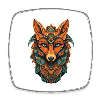 Fox - Square fridge magnet - white - Front