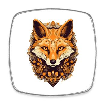 Fuchs - Viereckiger Kühlschrankmagnet - Weiß - Vorne