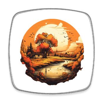 Autumnal landscape - Square fridge magnet - white - Front