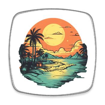 Beach - Square fridge magnet - white - Front