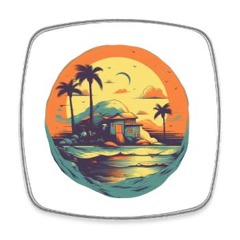 Strand - Viereckiger Kühlschrankmagnet - Weiß - Vorne