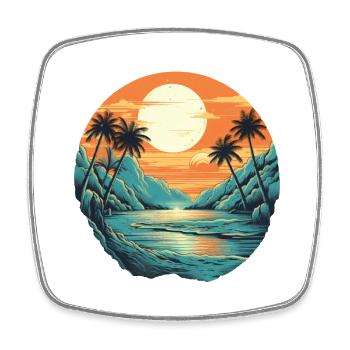Strand - Viereckiger Kühlschrankmagnet - Weiß - Vorne