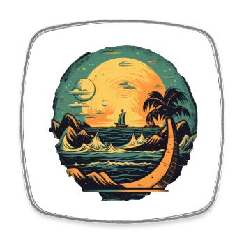 Strand - Viereckiger Kühlschrankmagnet - Weiß - Vorne
