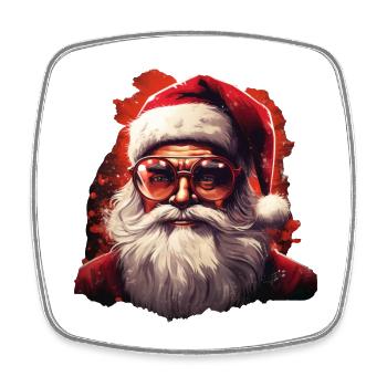 Père Noël - Magnet carré - blanc - Devant