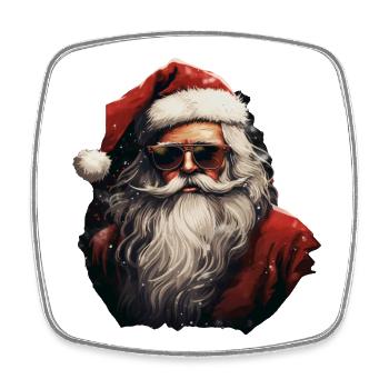 Père Noël - Magnet carré - blanc - Devant