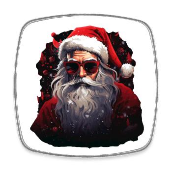 Père Noël - Magnet carré - blanc - Devant